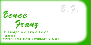 bence franz business card